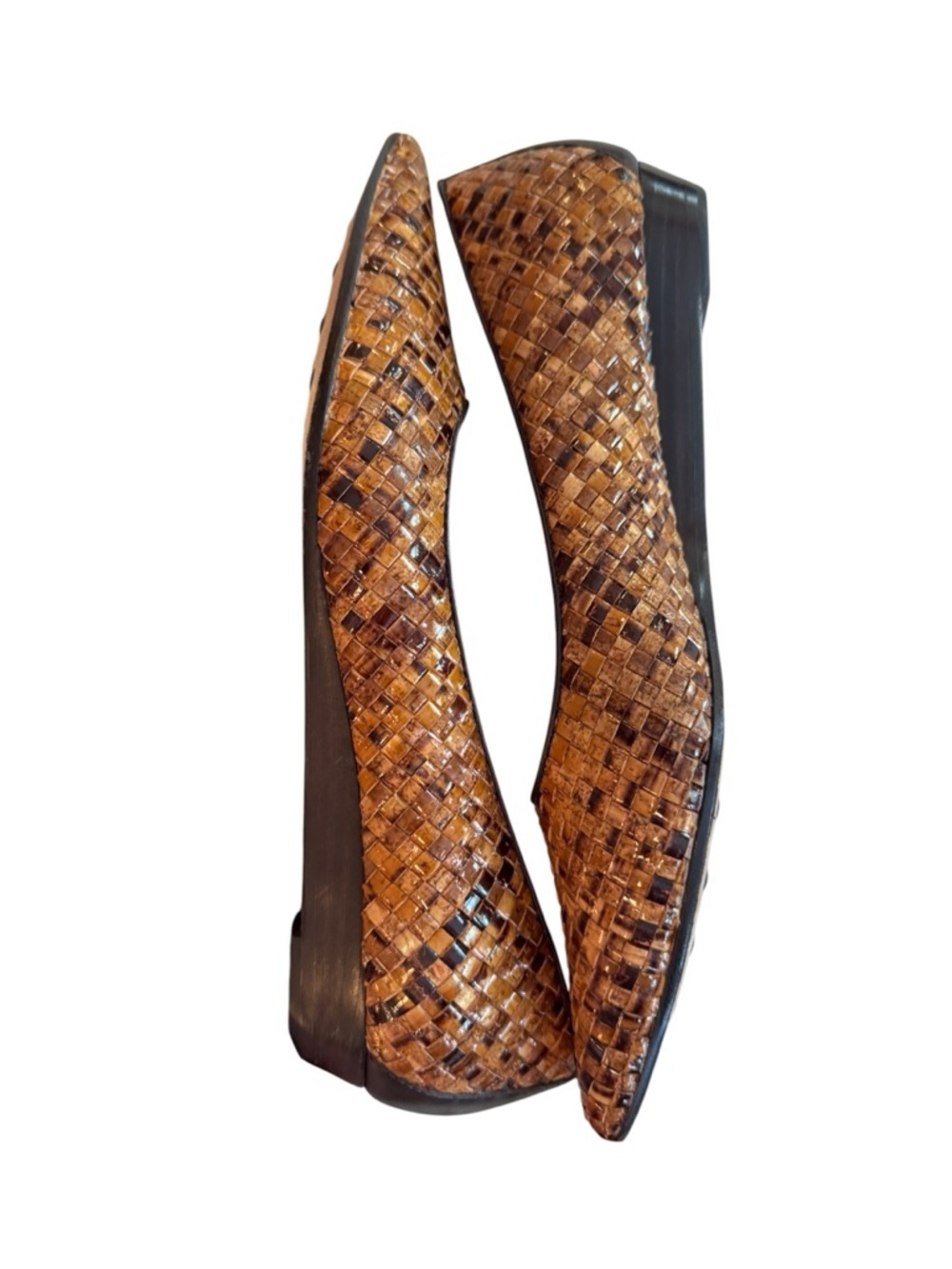 Donald J Pliner Womens Brown Woven Leather Pointed Toe Flats 8M - Picture 3 of 8